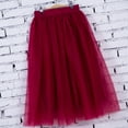 thumbnail image 3 of DuoJiaJ Tulle Skirts for Women Knee Length Layered Plus Size A-Line Skirts Mesh High Waist Party Skirt,Red One Size, 3 of 5