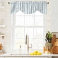 thumbnail image 4 of Stripes Tie Up Valances Curtain, Adjustable Kitchen Modern Art Teal Beige Valances for Windows Decor, Rod Pocket Short Curtains Set for Bedroom/Bathroom, 42"x18", 4 of 9