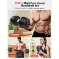 thumbnail image 4 of 70lbs Free Weight Set with Connector, 5 in1 Dumbbells Set Used as Barbell, Kettlebells, Push up Stand, Fitness Exercises for Home Gym Suitable Men/Women, 4 of 6