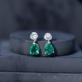 thumbnail image 4 of Rosec Jewels Lab Grown Emerald Teardrop Earrings for Women (3 Carat, AAAA Quality) - Certified Emerald Diamond Earrings, 18K White Gold, 4 of 8