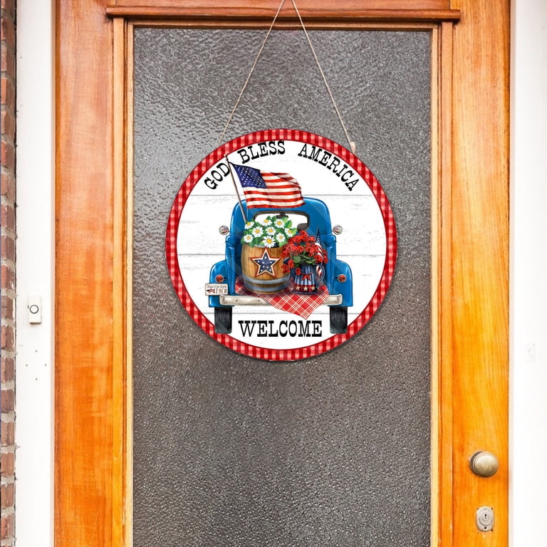 Targa per porta in legno per il giorno dell'indipendenza patriottica