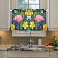 thumbnail image 2 of Yayeee Kitchen Curtains Tier Pair Light Filtering 27"x36" Rod Pocket Short Cafe Window Panel, Pink Flamingo Pattern, 2 of 7
