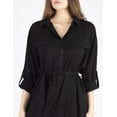 thumbnail image 2 of Vestido midi camisero negro AMAD Casual para mujer Talla M, 2 of 5