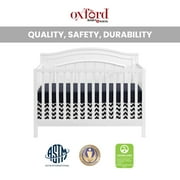 Oxford Baby North Bay 4-in-1 Convertible Crib, Snow White, GREENGUARD Gold Certified, Wooden Crib