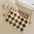 thumbnail image 3 of Mid-Century Plaid Microfiber Bath Mat, Quick Dry Super Absorbent Bathroom Door Mat, Non Slip Retro Checkered Floor Rug for Toilet Shower Entrance Home Decor, 3 of 5