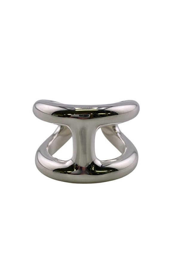 Pre-Owned HERMES Osmoz GM Ring Silver Ladies