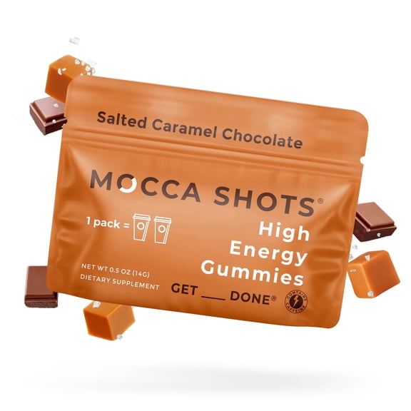 Seattle Gummy Company, Mocca Shots, Caffeine Kick Gummies, 12-Pack, Salted Caramel
