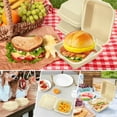 thumbnail image 4 of NOGIS 20 Pack 6 x 6 Inch Bento Cake Boxes, Single Compartment Clamshell Takeout Containers, Disposable To Go Boxes for Burger, Sandwiches, Salad (Light Brown), 4 of 7
