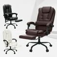 thumbnail image 2 of Hoffree Executive Office Chair Massage and Footrest Ergonomic Computer Desk Chair Reclining High Back Leather Office Chair Lumbar Back Support Swivel Rolling for Home Office Brown, 2 of 9