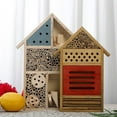 thumbnail image 3 of [CLEARANCE sales]Insect House Natural Wooden Bee Hotel Butterfly Habitat Suitable For Garden Ladybugs (Birds), Lace, Butterflies, Solos, Leaf Cutters And Many Other Beneficial Insects, 3 of 6