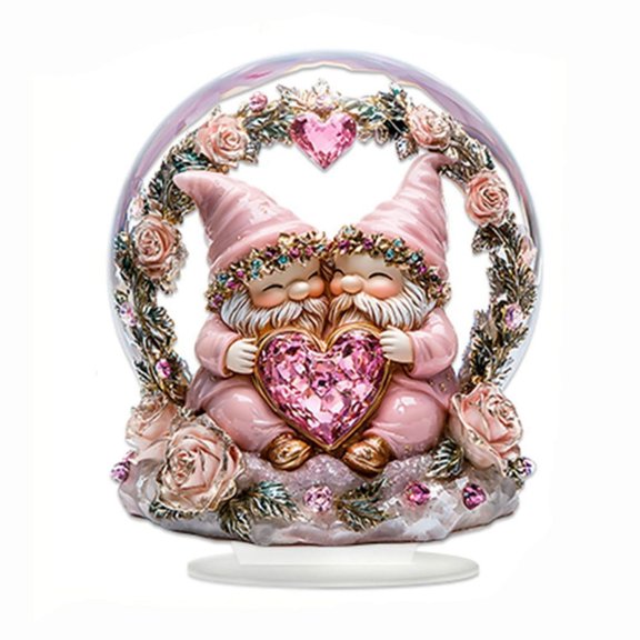 CaiYueKe Romantic Crystal Table Decor Acrylic Valentine's Day Decoration Waterproof Desktop Ornament Gift for Couples Anniversary Wedding Party Home Office