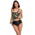 thumbnail image 2 of TOPWONER Women Tankini Top with Bikini Bottom Printed Beach Tummy Control Swimwear Halter Two Piece Bathing Suits Bikini Set, 2 of 8