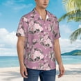 thumbnail image 2 of Lsque Rose Flowers pattern Hawaiian Shirt for Men, Unisex Summer Beach Casual Short Sleeve Button Down Shirts-3X-Large, 2 of 9