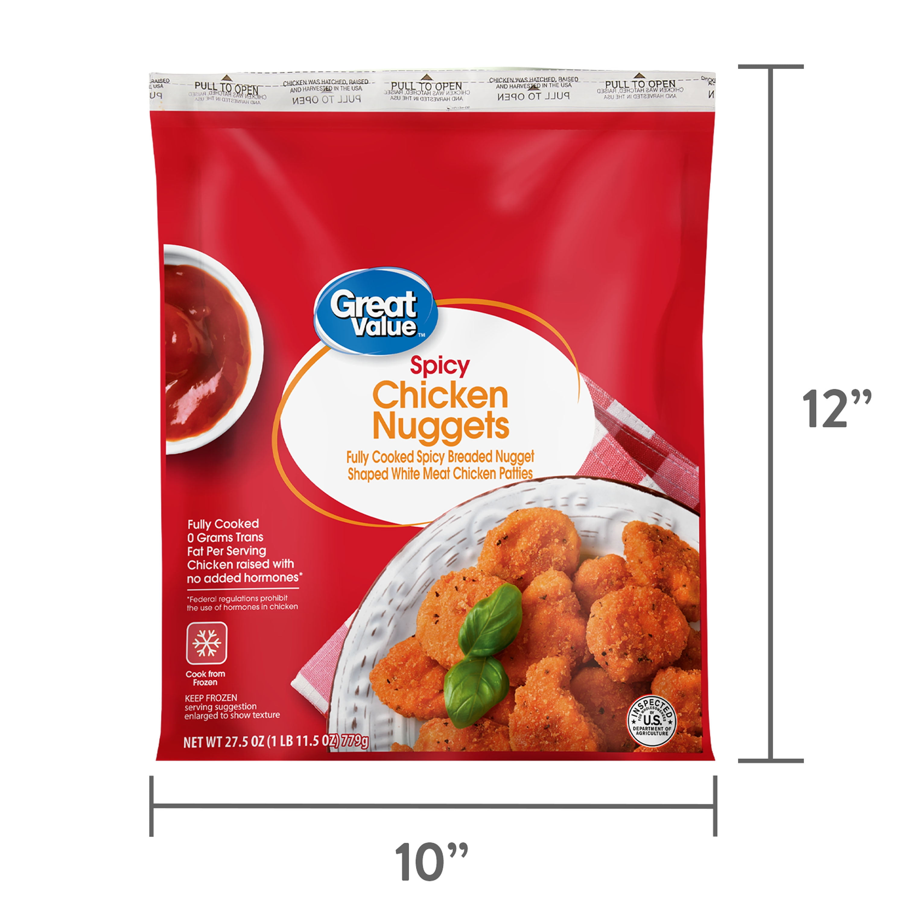 Great Value Fully Cooked Spicy Chicken Nuggets 27.5 oz Frozen with
