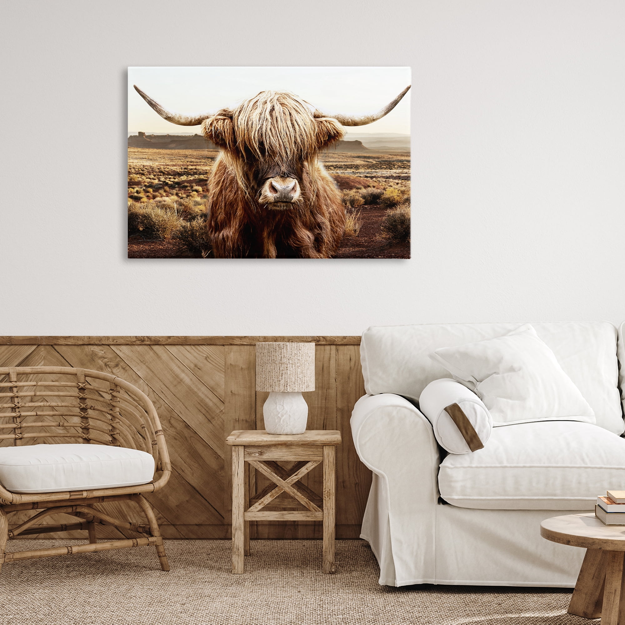 Stupell Industries Rugged Vegetation Cattle Portrait Canvas Wall Art, design by CAD Designs