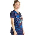 thumbnail image 4 of Tooniforms Scrubs Top For Women V-Neck Print TF626, 4 of 7