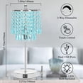 thumbnail image 3 of Lámpara de Mesa Boncoo de Cristal con Control Táctil y Doble Puerto USB Color Verde Azulado, 3 of 6