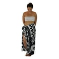 thumbnail image 2 of Island Style Women's Pareo Sarong Cover-up- Hawaiian Tribal Hibiscus, Black and White, 2 of 4