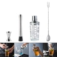 thumbnail image 1 of Coctelera de acero inoxidable - Mezclador de bebidas Bartender Martini Shaker Bar Tool Boston Shaker - para familias, herramientas de vino, accesorios Juego de 4 piezas Soledad Cocteleras, 1 of 10