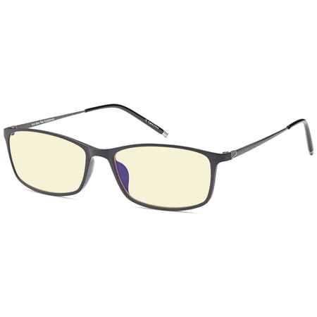 GAMMA RAY FLEXLITE Women's Computer and Gaming Glasses in Flat Black Shatterproof Memory Flex Frame Anti Harmful Glare, UV and Blue Light