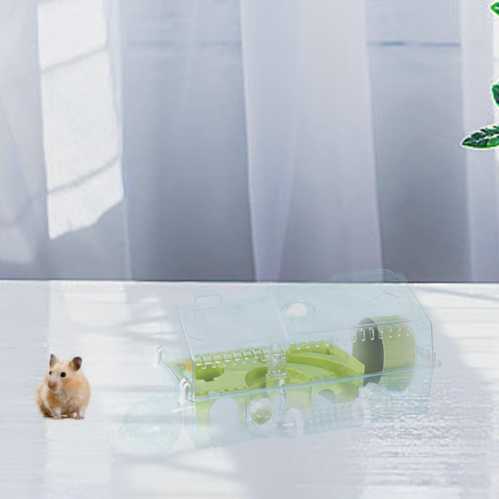 oshhni Hamster Cage Hamster House Creative Multifunction Breathable Small Animal Cage Hamster Habitat for Mice Gerbils Small Animals green