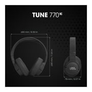 JBL Tune 770NC - سماعات رأس لاسلكية تعمل على إلغاء الضوضاء المتكيفة - أسود