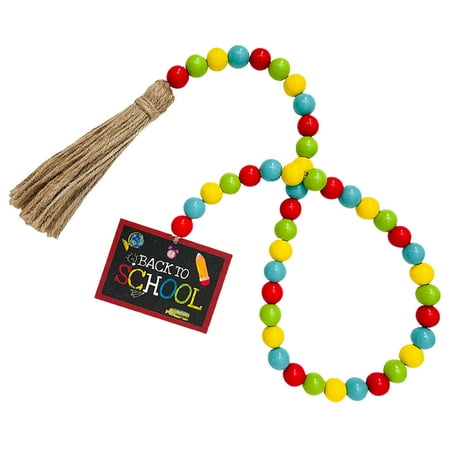

ZTTD School Season Wood Beads Tassel String School Season Back To School Season Welcome Back To School Pendant Atmosphere Decoration Party Decorations A