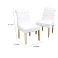 thumbnail image 5 of Benjara Feni Dining Parsons Chair Set of 2, Tufted Rolled, Off White Linen, 5 of 5
