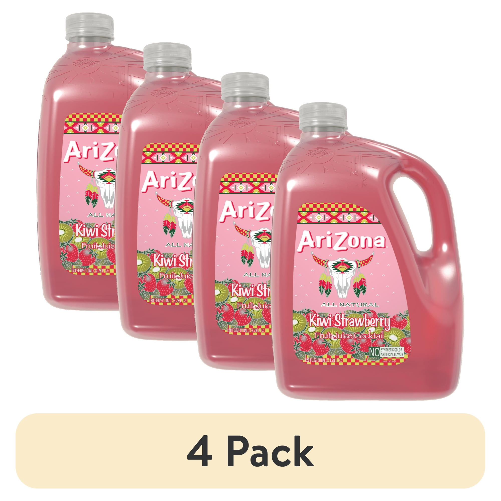(4 pack) AriZona Kiwi Strawberry Juice Cocktail - 128 fl oz Gallon