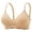 Beige, variant on Womens Wireless Seamless Bra - Comfort Lightly Padded Plunge V-Neck T-Shirt Bra with Adjustable Straps, Beige,Size 34