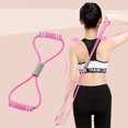 thumbnail image 2 of Resistance Band with Handles, Figure 8 Stretch Fitness Strap for Full-Body Workouts, Strength Training, Flexibility, Exercise Elastic Rope for Gym Home - Pink, 2 of 5