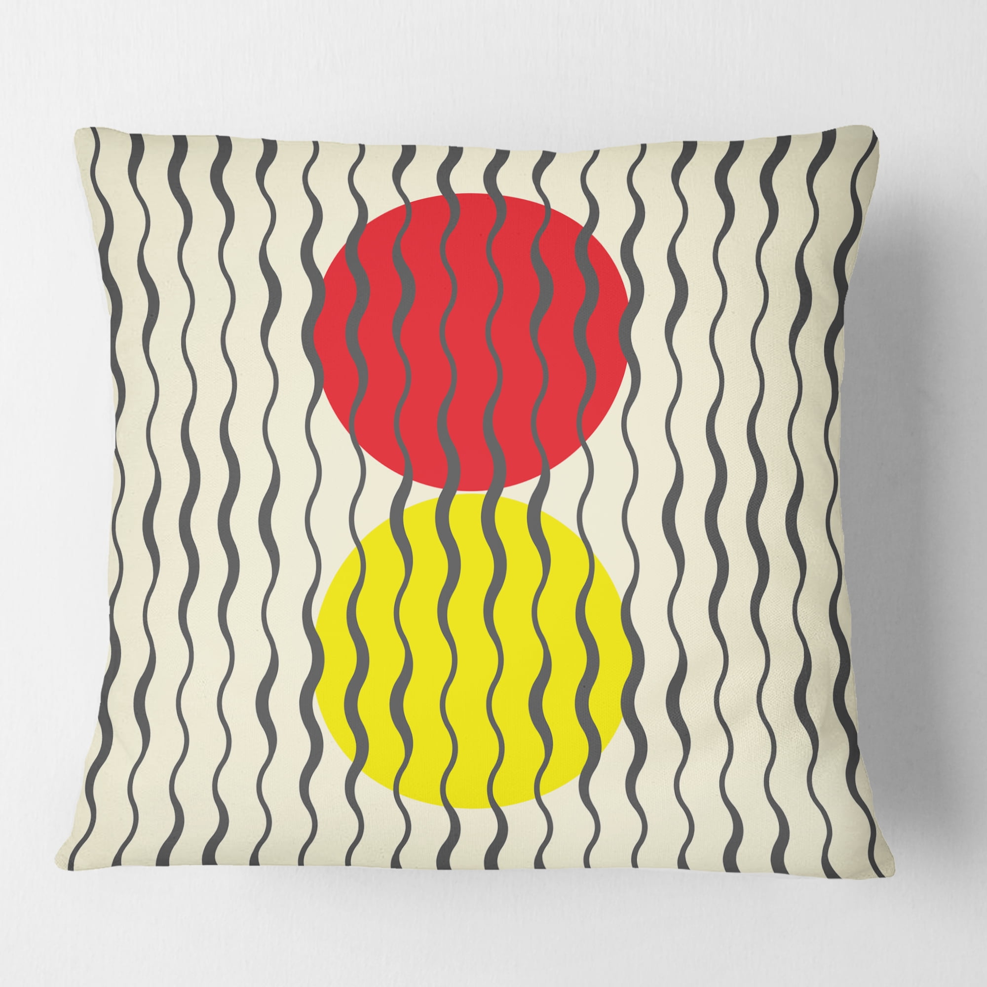 Designart Wave Pattern' Mid-Century Modern Throw Pillow - 18x18