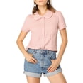 thumbnail image 1 of INSPIRE CHIC Women's Vintage Sweet Doll Collar Button Down Soft Shirt, 1 of 4