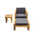 thumbnail image 3 of Outdoor Lounge Set with Chair & Ottoman | Ideal for Patios, Balconies & Gardens | Premium Weather - Resistant Acacia Wood | Plush Cushions for Comfort, 3 of 6