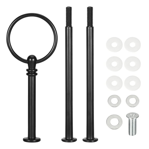 Uxcell 2 Sets Cake Tray Stand Handle Plate Hardware Fitting, 3-Tiers Round Black