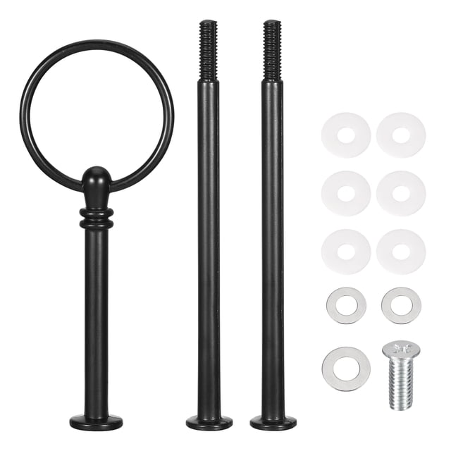 Unique Bargains 4 Set 3-Tier Cupcake Stand Hardware Fittings for Cupcake Stand, Black