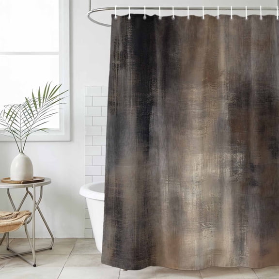 Brown Waterproof Fabric Shower Curtain,Modern Abstract Art Ombre Oil Painting Waterproof Fabric Shower Curtain for Bathroom Curtains Bathtubs Hotel Shower Curtains with 12 Hooks Standard 60x72