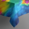 thumbnail image 3 of Tie Dye Colorful Flower Pattern Rectangle Tablecloth 60"x84",Waterproof Polyester Rectangle Table Cloth, Wipeable Spillproof Polyester Tablecloth for Dining, Camping, Indoor and Outdoor, 3 of 5