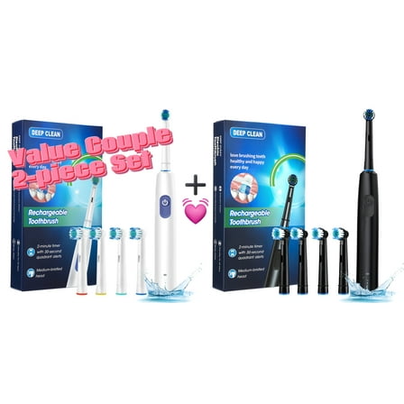 AGDOAD Electric Toothbrush Replacement Heads Compatible with Oral B, 8 pcs Brush Heads, 2 Host(White Black) 2Pc