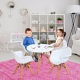 thumbnail image 4 of Gymax Ensemble de 5 Pcs Table Ronde et Chaises pour Enfants avec 4 Fauteuils Blancs, 4 of 10