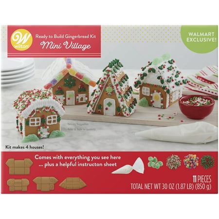 Wilton Ready to Build Mini Village Gingerbread House Decorating Kit