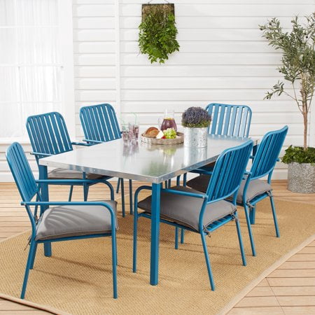 Mainstays Seaton Creek 7-Piece Patio Dining Set with Cushions