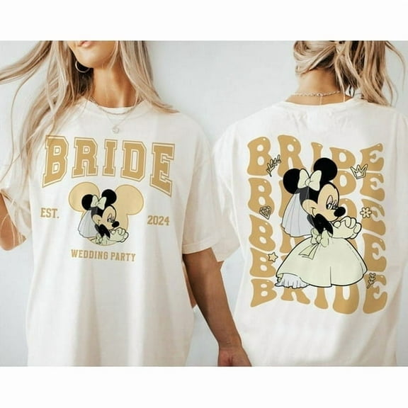 Disney Minnie Bride Shirt, Bachelorette Party Tee, Mini Mouse Bride T-Shirt White Color