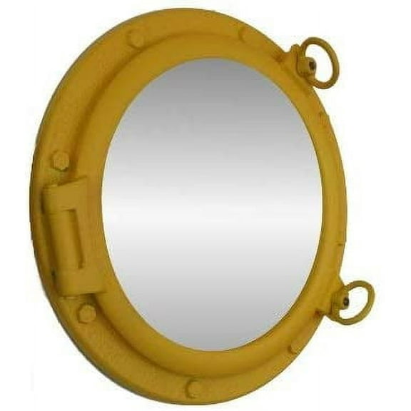Nagina International Yellow Porthole Mirror 20" - Decorative Port Hole - Porthole Mirror