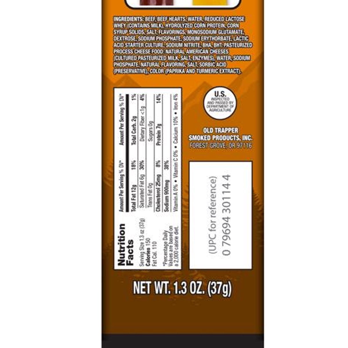 Old Trapper Smoked Products 9090936 1.3 oz Original Beef & Cheese