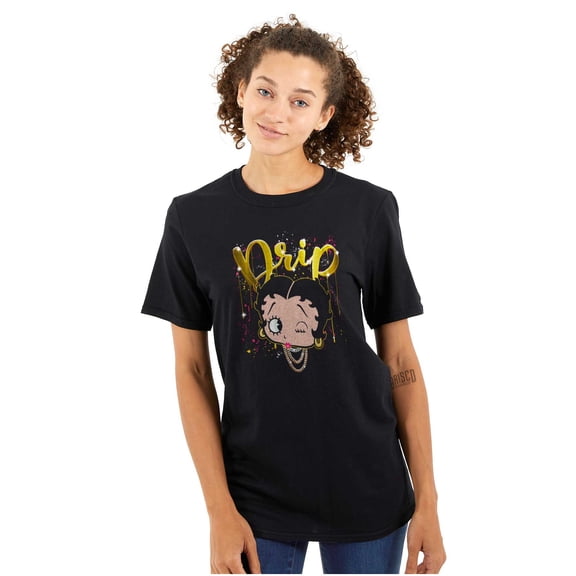 Betty Boop Bling Drip Paint Splatter Women's Graphic T Shirt Tees Brisco Brands S
