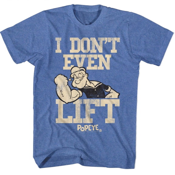 Popeye No Liftin' Royal Heather Adult T-Shirt