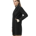 thumbnail image 4 of INSPIRE CHIC Women's Double Breasted Lapel Raglan Long Sleeve Mid Length Overcoat, 4 of 4