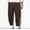 Coffee, variant on Labakihah Cargo Pants for Men Men's Fashion Casual Pure Colour Large Size Lace Corduroy Pants Trousers Black L