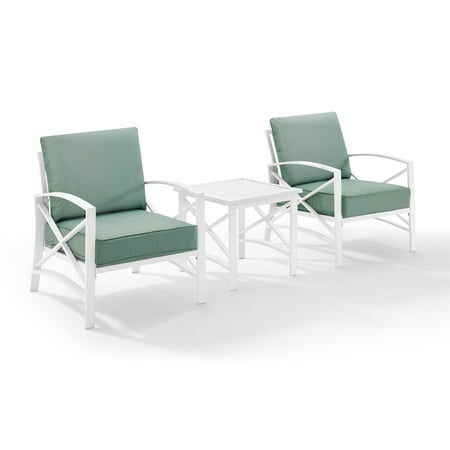 Crosley Kaplan 3Pc Outdoor Chat Set - 2 Chairs, Side Table